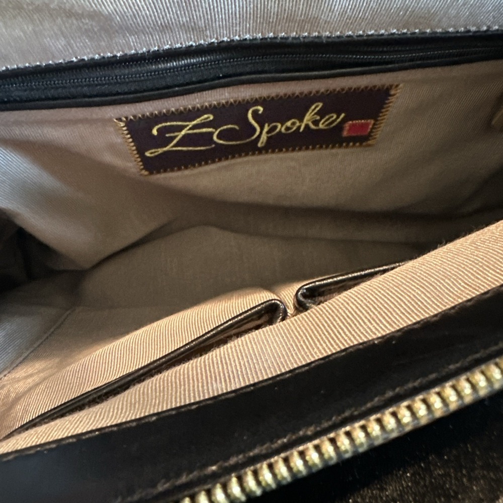 Z Spoke Zac Posen Black Leather Briefcase - Picture 7 of 15